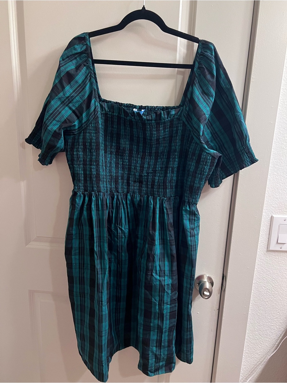 Draper James Green Navy Smocked